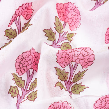 Cotton Booti Floral Hand Block Print Fabric