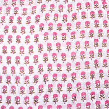 Cotton Booti Floral Hand Block Print Fabric
