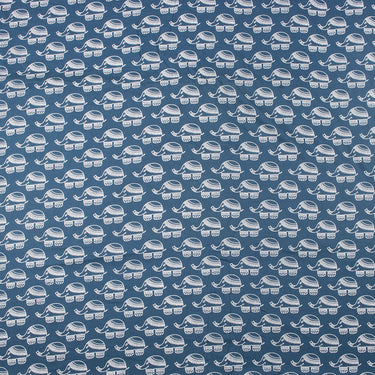 Cotton Discharge Hand Block Elephant Print Fabric