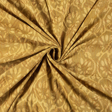 `Cotton Floral Hand Block Printed Dabu Kantha Fabric