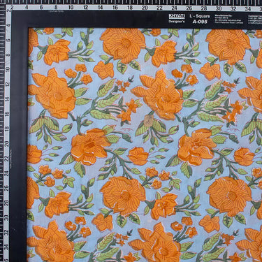 Cotton Floral Organic Hand Block Printed Fabric