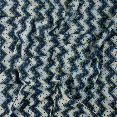 Cotton Hand Block Print Indigo Fabric