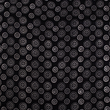 Cotton Hand Block Printed Black & White Fabric 