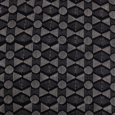 Cotton Hand Block Printed Black and White Fabric
