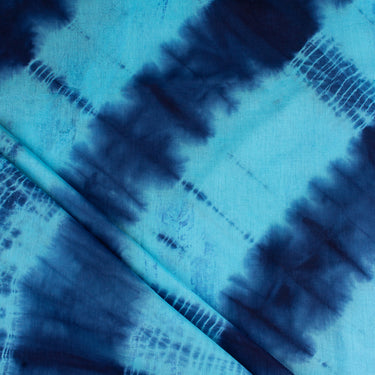 Cotton Handmade Shibori Tie Dye Blue Running Fabric