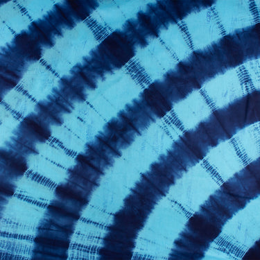Cotton Handmade Shibori Tie Dye Blue Running Fabric