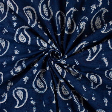 Cotton Indigo Blue Hand Block Print Fabric
