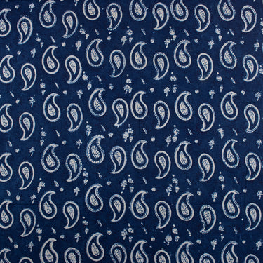 Cotton Indigo Blue Hand Block Print Fabric