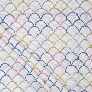 Cotton Multicolor Running Hand Block Print Fabric