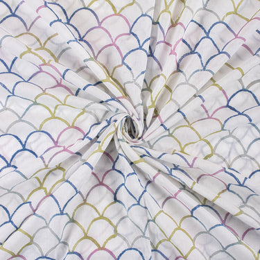 Cotton Multicolor Running Hand Block Print Fabric