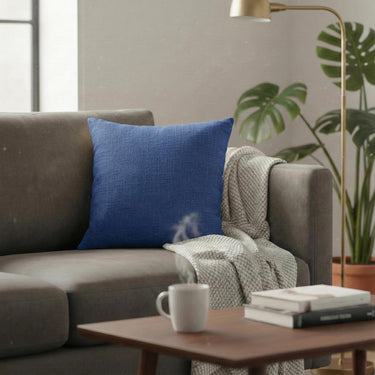 Cotton Plain Blue Cushion Cover for Chair Online