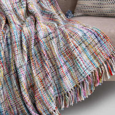 Cotton Woven Throw Blanket for Sofas