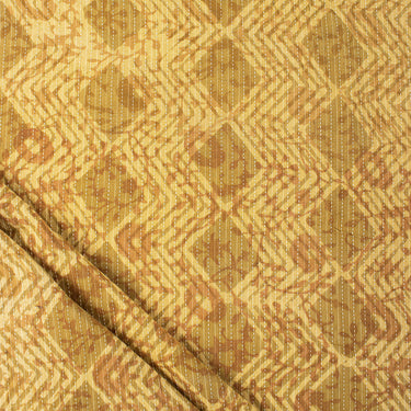 Cotton Yellow Kantha Indian Dabu Hand Block Printed Fabric