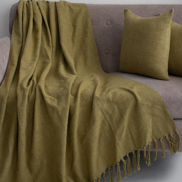 Cozy Plain Sofa Throw with 2 Cushion Cover - Useful Gift Items for Home