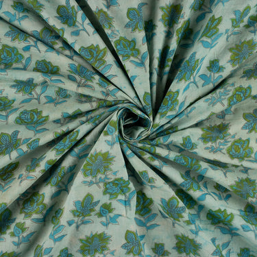 Dabu Floral Block Printed Premium Cotton Fabric
