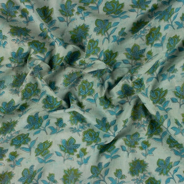 Dabu Floral Block Printed Premium Cotton Fabric
