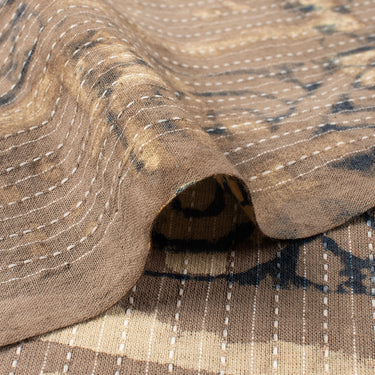 Dabu Floral Cotton Hand Block Printed Kantha Fabric