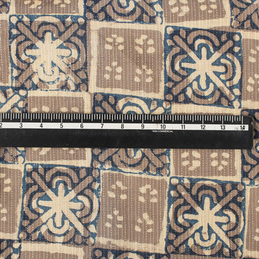 Dabu Floral Cotton Hand Block Printed Kantha Fabric