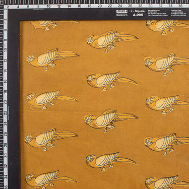 Dabu Hand Block Bird Print Fabric