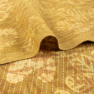 Dabu Hand Block Printed Cotton Kantha Running Fabric