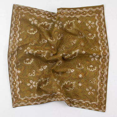 Dabu Hand Block Printed Floral Bandana for Men & Women