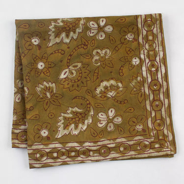 Dabu Hand Block Printed Floral Bandana for Men & Women