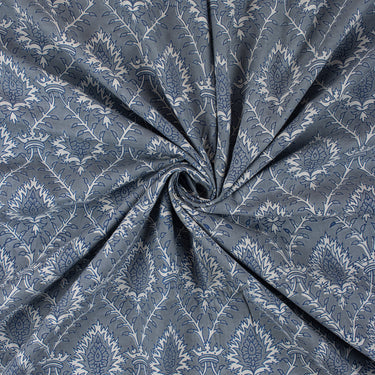 Dabu Kashish Leaf Hand Block Printed Cotton Fabric