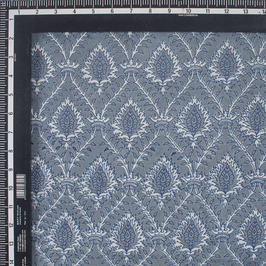 Dabu Kashish Leaf Hand Block Printed Cotton Fabric