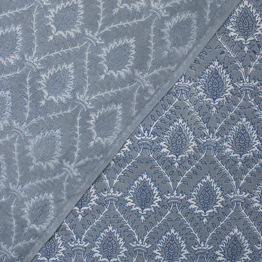 Dabu Kashish Leaf Hand Block Printed Cotton Fabric