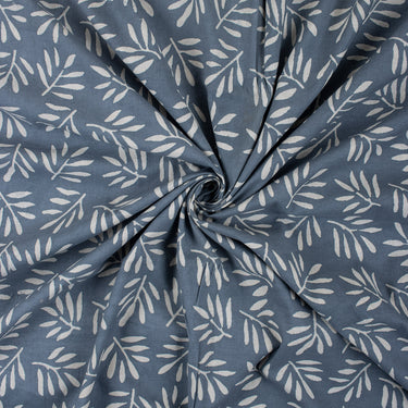 Dabu Kashish Leaf Hand Block Printed Fabric