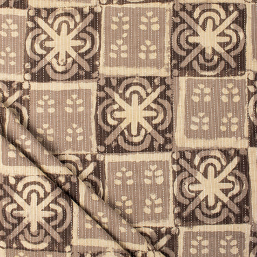Dabu Pure Cotton Hand Block Printed Floral Kantha Fabric