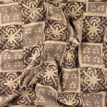 Dabu Pure Cotton Hand Block Printed Floral Kantha Fabric