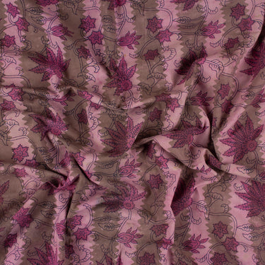 Dabu Stripes Block Printed Cotton Fabric for Cushion Cover