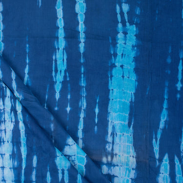 Dark Blue Cotton Tie Dye Shibori Dress Material Fabric