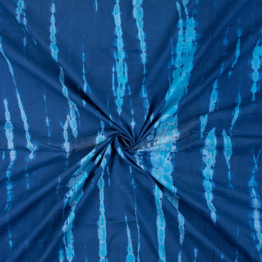 Dark Blue Cotton Tie Dye Shibori Dress Material Fabric