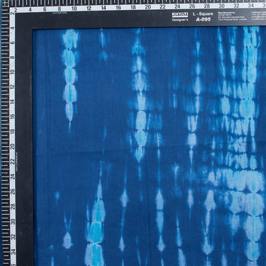 Dark Blue Cotton Tie Dye Shibori Dress Material Fabric