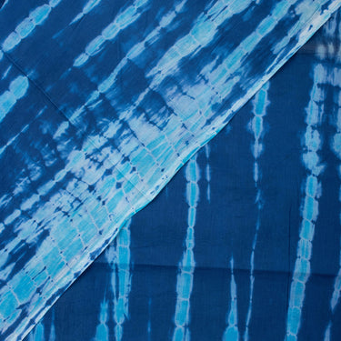 Dark Blue Cotton Tie Dye Shibori Dress Material Fabric