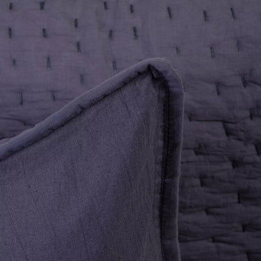 Dark Grey Kantha Quillted Soft Cotton Pillow Cover