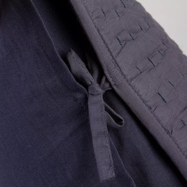 Dark Grey Kantha Quillted Soft Cotton Pillow Cover