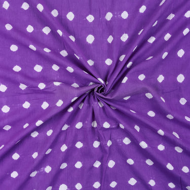 Dark Purple Cotton Bandhani Fabric For Kurti