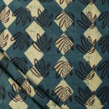 Decorative Hand Block Printed Dabu Kantha Fabric