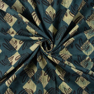 Decorative Hand Block Printed Dabu Kantha Fabric