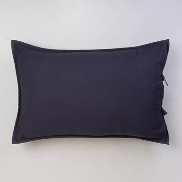 Decorative Solid Grey Quilted Cotton Machine Pillow Cover
