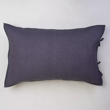 Decorative Solid Grey Quilted Cotton Machine Pillow Cover