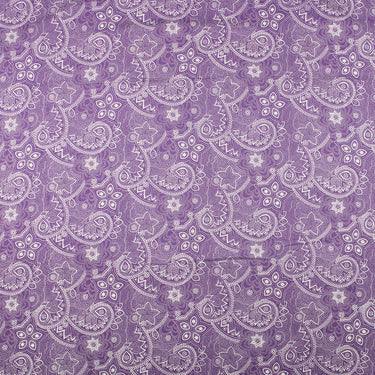 Purple fabric with white bandana pattern