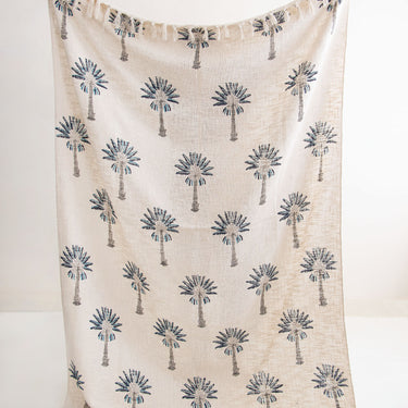 Dmaasa Palm Print Cotton Throws for Couch Online
