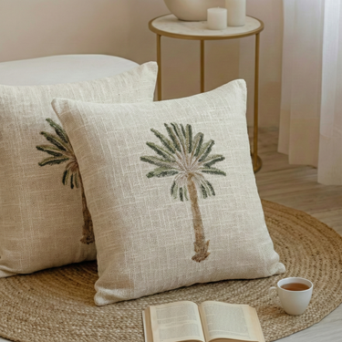 Dmaasa Palm Printed Cotton Cushion Cover Sets