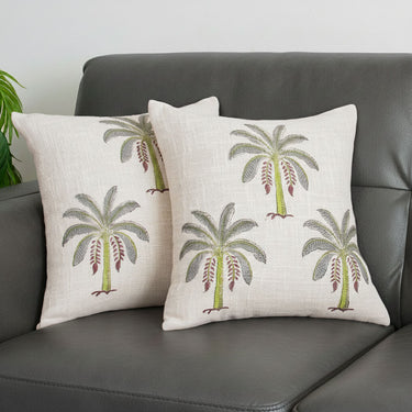 Dmaasa Palm Printed Handmade Cushion Covers