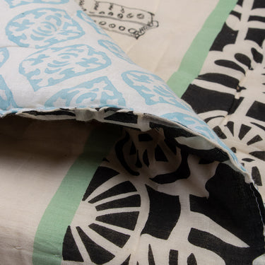 Embroidered Hand Block Print Organic Cotton Baby Blanket