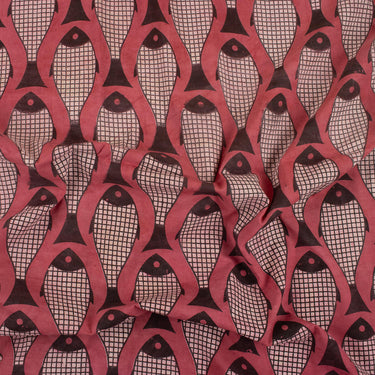 Fish Printed Organic Cotton Dabu Printed Fabric for Kurti